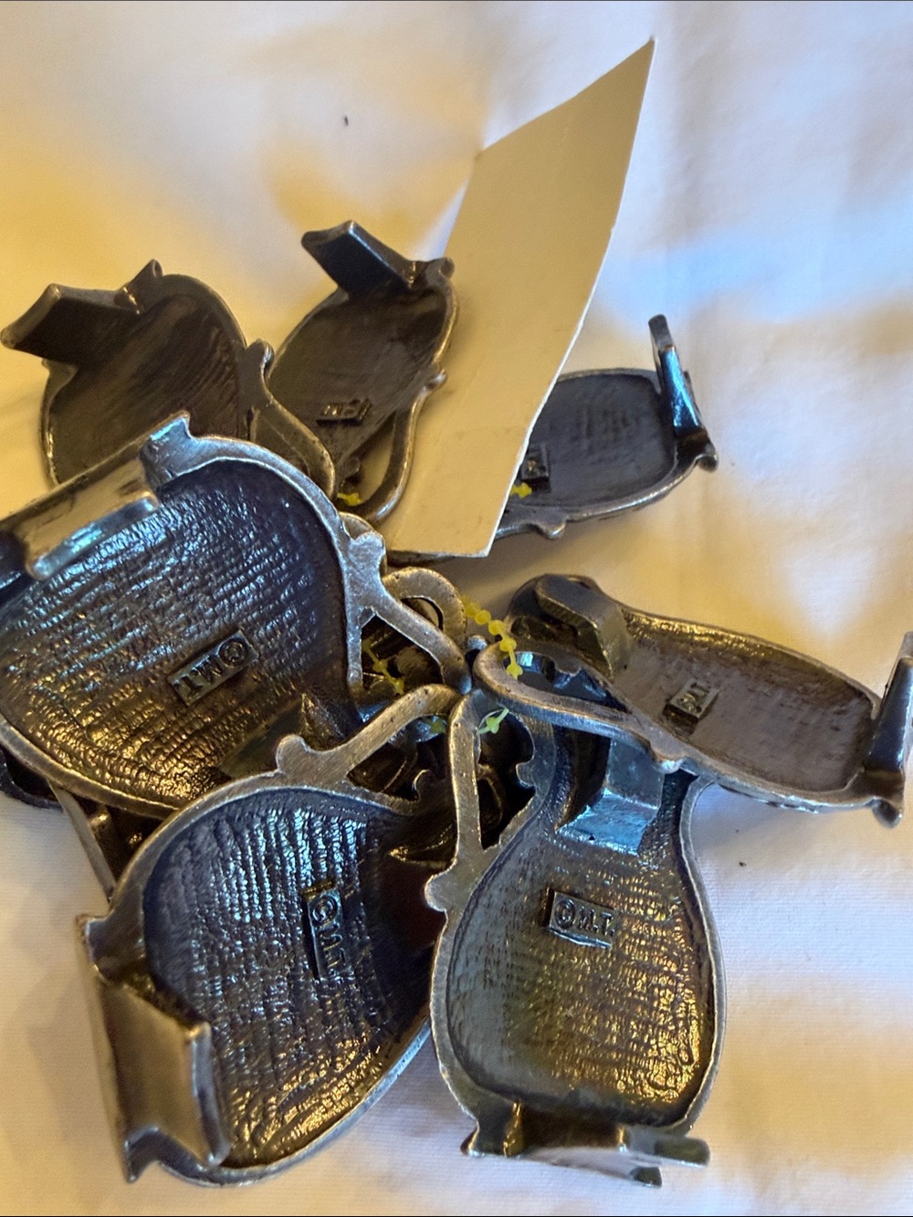 M.T. Vintage Pewter Hummingbird Place Card Holders-10 - Picture 3 of 4
